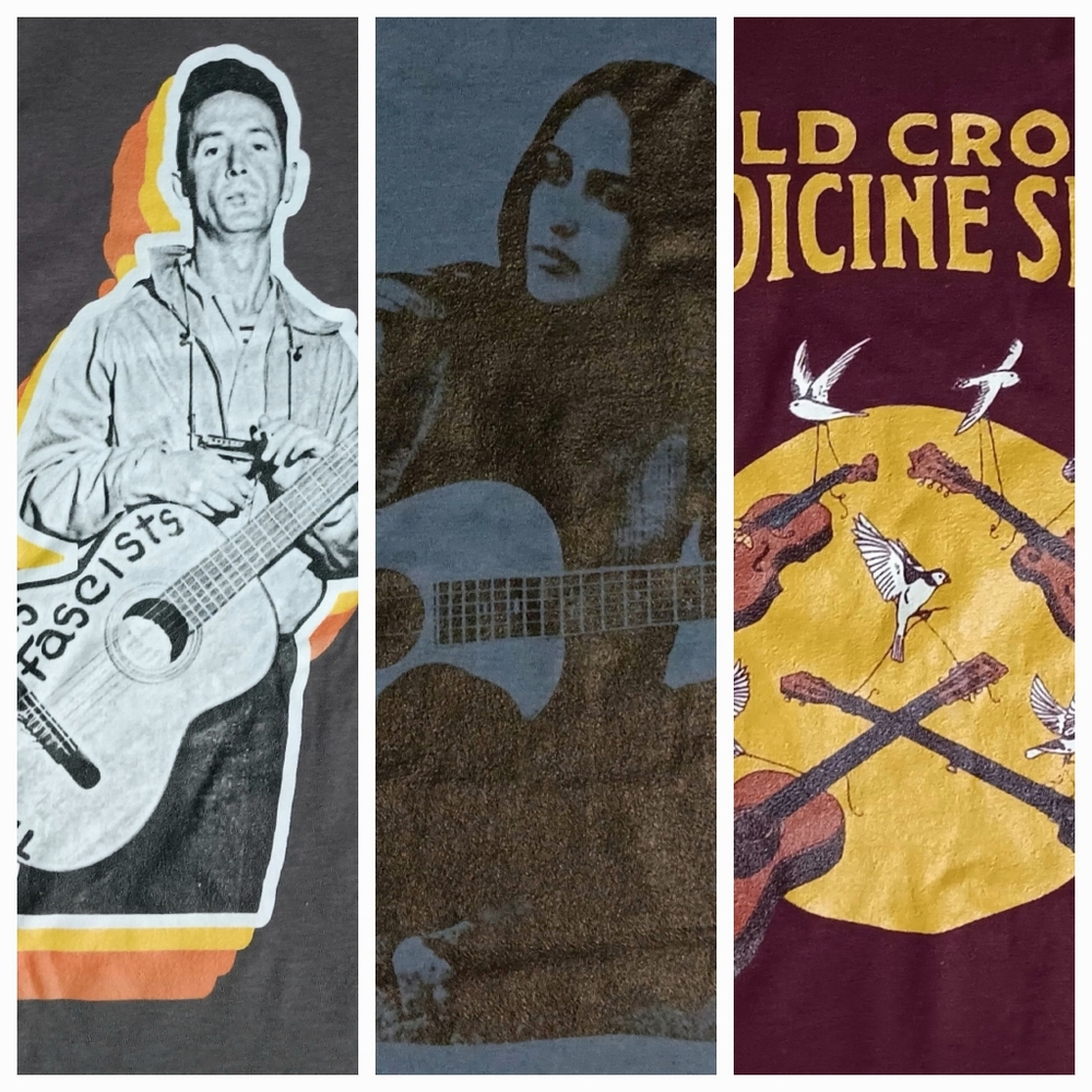 Woody Guthrie / Old Crow Medicine Show new 2 t-shirt lot hippie rock